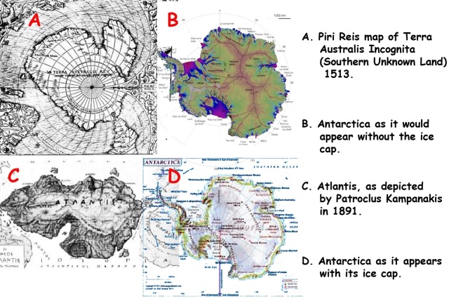 Atlantis and Antarctica wi Piri Reis map